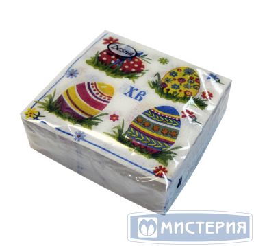 Салфетки 240х240 мм 1-сл., диз. "Пасхальные яйца", разноцв., бум., 40 шт/упак "Desna Design" 32 упак/кор РОССИЯ 57423