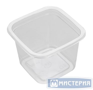 Контейнер 300 мл 1-секц. 93х93х69 мм, без крышки, прозр., ПЭТ, 50 шт/упак "ПолиЭр" 500 шт/кор РОССИЯ СпК-0909-300