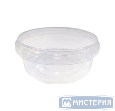 Контейнер для пресервов 385 мл, d122хh47 мм, форма "Банка", контр. замок, без крышки, прозр., ПП, 20 шт/упак "Aerosnab" 300 шт/кор РОССИЯ 1214П