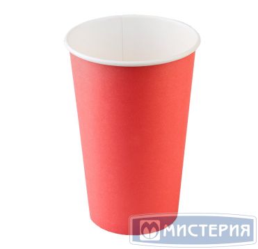 Стакан для холодного и горячего, 0.4л, красный, картон