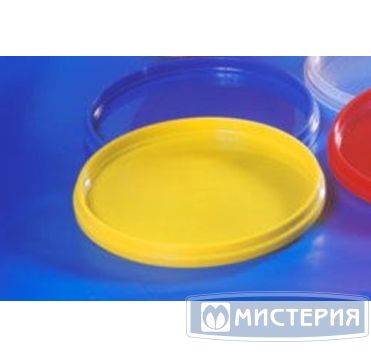 Крышка для контейнера под пресервы и мёд, "ведёрко" d=112мм, желтая, ПП