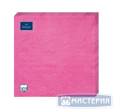 Салфетки 330х330 мм 3-сл., диз. "Малиновый Барокко", красн., бум., 16 шт/упак "Bouquet" 12 упак/кор РОССИЯ 57231