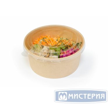 Контейнер 1100 мл, d165хh75 мм, без окна, без крышки, крафт., карт., 50 шт/упак 300 шт/кор РОССИЯ 130004