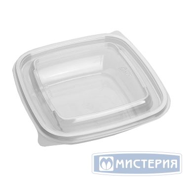 Контейнер 500 мл 1-секц. 160х160х45 мм, без крышки, прозр., ПЭТ, 75 шт/упак "ПолиЭр" 450 шт/кор РОССИЯ СпК-1616-500 прозр.