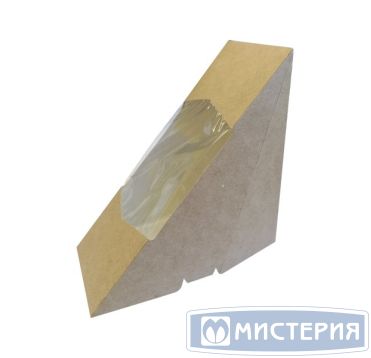 Упаковка [коробка] для сэндвичей 127х127х65 мм, с окном, неразъем.крышка, крафт, карт., 50 шт/упак "OSQ" Triple Decker 65 800 шт/кор РОССИЯ Triple decker 65