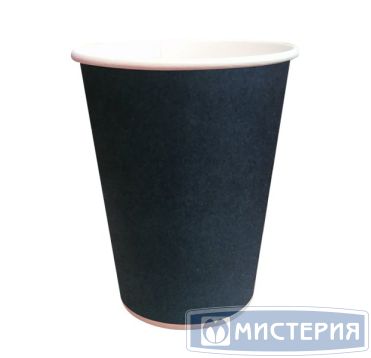 Стакан бумажный 300 мл 1 сл., d90 мм, черн., карт., 50 шт/упак 1 000 шт/кор РОССИЯ 01-300ЧН-50/1000/18