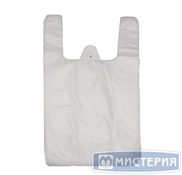 Пакет "Майка" [450+300]х750 мм 21 мкм, бел., ПНД, 100 шт/упак 10 упак/кор РОССИЯ