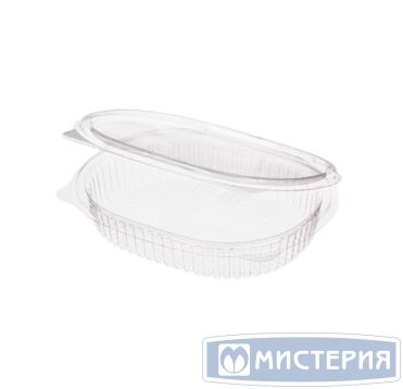 Контейнер 250 мл 1-секц., овал 159х130х30 мм, неразъем.крышка, прозр., ОПС, 350 шт/кор 350 шт/упак РОССИЯ ИПР-250 АВ У