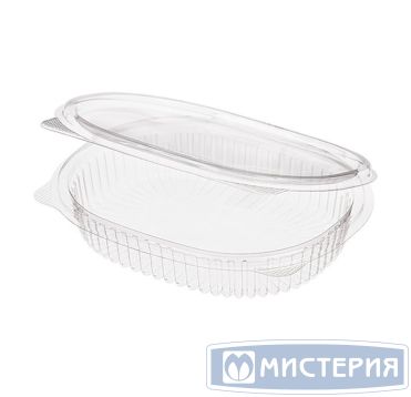Контейнер 350 мл 1-секц., овал 158х129х39 мм, неразъем.крышка, прозр., ПЭТ, 360 шт/кор "ЮПласт" 360 шт/упак РОССИЯ ЮП-РКС-350/ЮУПМ6126