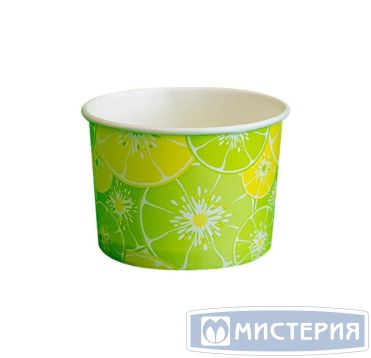 Контейнер 250 мл, d93хh65 мм, диз. "Цитрус зеленый", без окна, без крышки, разноцв., карт., 50 шт/упак 800 шт/кор РОССИЯ