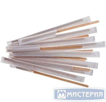 Размешиватель 180 мм, инд. упак., древ. волокно, 250 шт/упак 10 000 шт/кор КИТАЙ 440-741