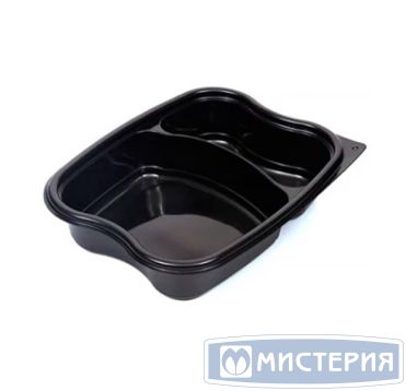 Контейнер 1000[700+300] мл 2-секц., 237х178х50 мм, без крышки, черн., ПП, 360 шт/кор "Протэк" 360 шт/упак РОССИЯ ПР-ЛГ-1000 С2