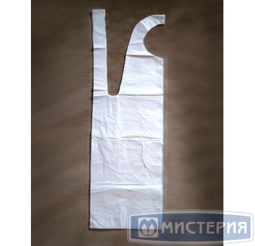 Фартук 750х1250 мм, бел., ПНД, 100 шт/упак 5 упак/кор РОССИЯ 30122