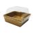 Коробка (Контейнер) 550 мл, квадратный, 128х128х45мм, крафт, с прозрачной крышкой